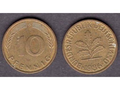 NĚMECKO. 10 pfennig 1986/G.