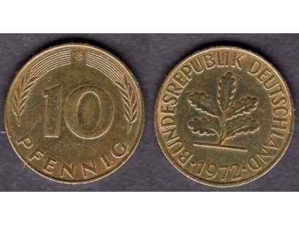 NĚMECKO. 10 pfennig 1972/G.