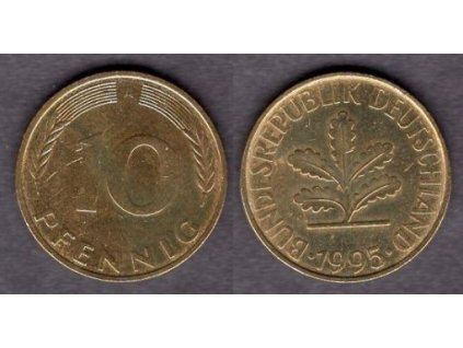 NĚMECKO. 10 pfennig 1995/A.