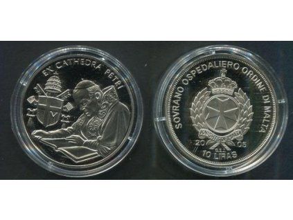 MALTA. 10 liras 2005. Joannes Paul II. Ex Catedra Petri.