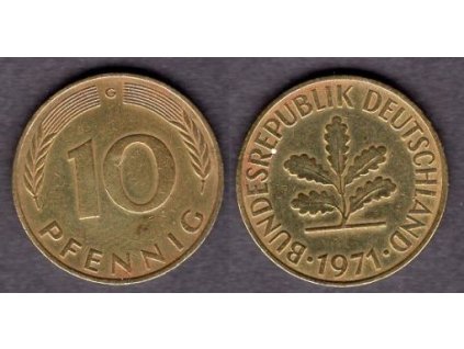 NĚMECKO. 10 pfennig 1971/G.