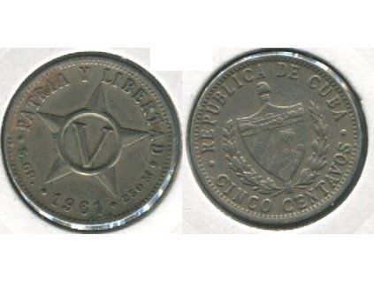 KUBA. 5 centavos 1961. KM-11.3