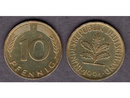 NĚMECKO. 10 pfennig 1994/F.