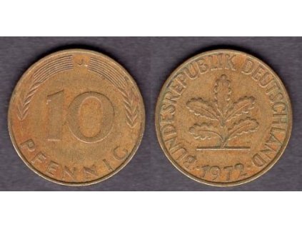 NĚMECKO. 10 pfennig 1972/J.