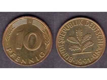 NĚMECKO. 10 pfennig 1991/A.