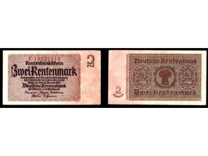 NĚMECKO. 2 Rentenmark. Ro. 167b. 30. 1.1937. Série E.