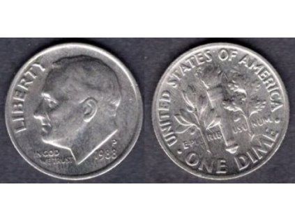 USA. 1 dime 1988/P.