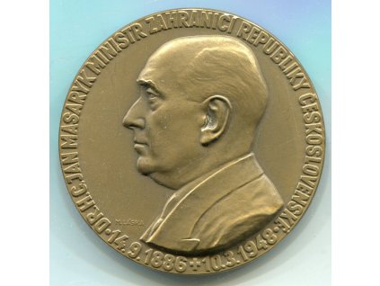 MASARYK, Jan. Ministr zahraničí RČS. Medaile na úmrtí 10. 3.1948.