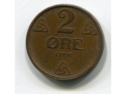 NORSKO. 2 öre 1947. KM-394