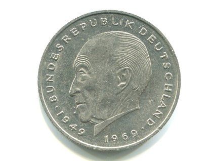 NĚMECKO. 2 Mark 1971/F. Adenauer. KM-124.