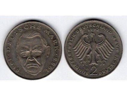 NĚMECKO. 2 Mark 1992/A. Ludwig Erhard. KM-170.