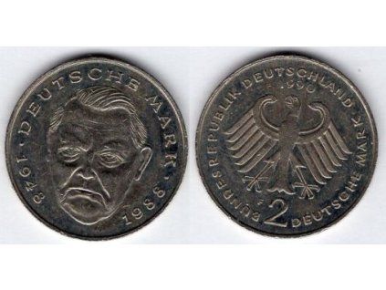 NĚMECKO. 2 Mark 1990/F. Ludwig Erhard. KM-170.