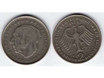 NĚMECKO. 2 Mark 1973/G. Theodor Heuss. KM-A127.