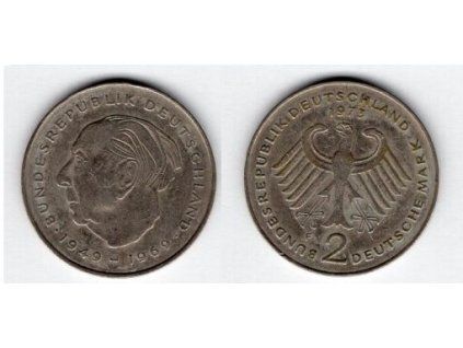 NĚMECKO. 2 Mark 1973/F. Theodor Heuss. KM-A127.