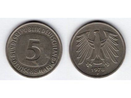 NĚMECKO. 5 Mark 1978/F.
