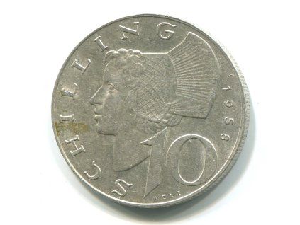 RAKOUSKO. 10 Schilling 1958. Ag.