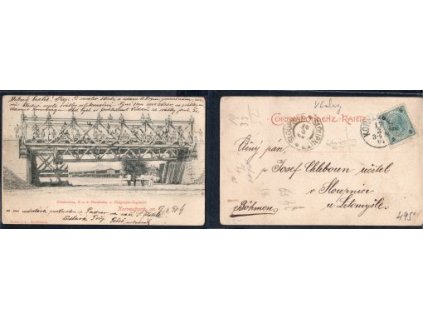 KORNEUBURG. Brückenbau, K. u . k. Eisenbahn- u. Telegrafen-Regiment. 1904.