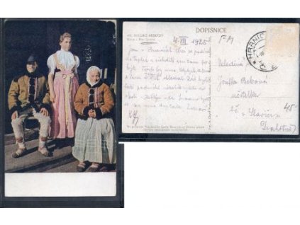 Slezské Beskydy - kroje z Horní Lomné - rok 1925