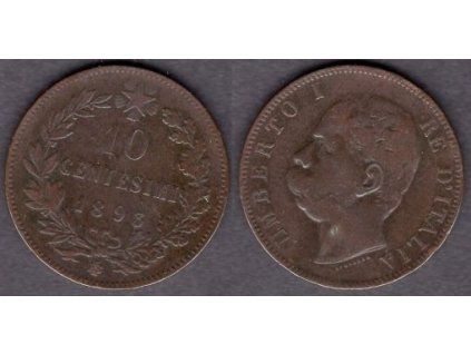 ITÁLIE. 10 centesimi 1893/BI.