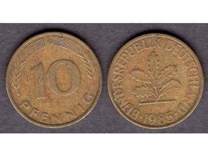 NĚMECKO. 10 pfennig 1985/G.