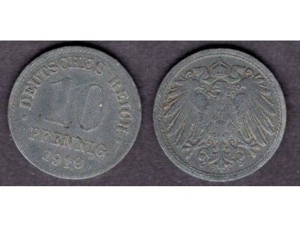 NĚMECKO. 10 Pfennig 1919.