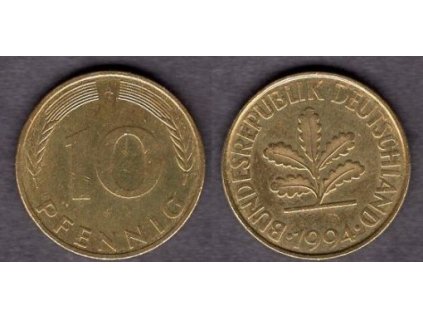NĚMECKO. 10 pfennig 1994/A.