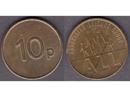 VELKÁ BRITÁNIE. Žeton do automatu. 10 pence. ALL. ASSOCIATED LEISURE GROUP.