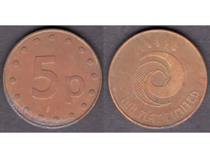 VELKÁ BRITÁNIE. Žeton do automatu. 5 pence. MAM. INN PLAY LIMITED.