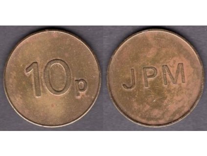 VELKÁ BRITÁNIE. Žeton do automatu (na ovoce). 10 pence. JMP.