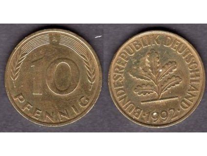 NĚMECKO. 10 pfennig 1992/A.