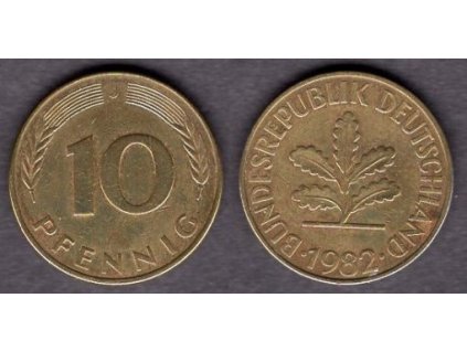 NĚMECKO. 10 pfennig 1982/J.