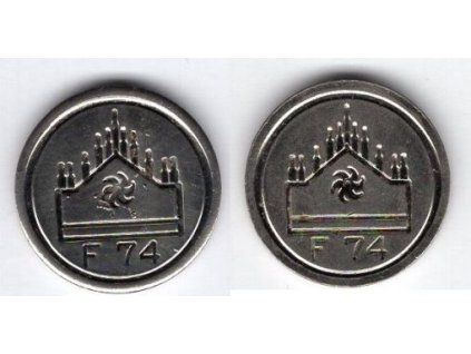 ITÁLIE. Žeton do automatu na kávu. F 74 (FAEMA).