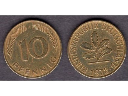 NĚMECKO. 10 pfennig 1978/J.