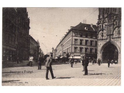 PRAHA. Příkopy od Prašné brány. 1906.