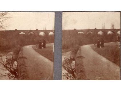 HRANICE NA MORAVĚ, viadukt, stereopohlednice