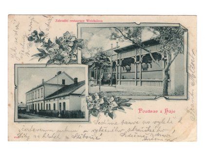 HÁJ ve Slezsku. Zahradní restaurace Weichslova. ca. 1903.
