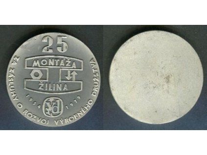 ŽILINA. Montáž Žilina. 1954 - 1979. Za zásluhy o rozvoj výrobného družstva.