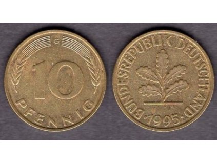 NĚMECKO. 10 pfennig 1995/G.