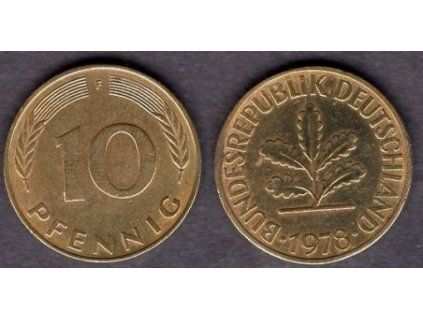 NĚMECKO. 10 pfennig 1978/F.