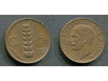 ITÁLIE. 5 centesimi 1933.