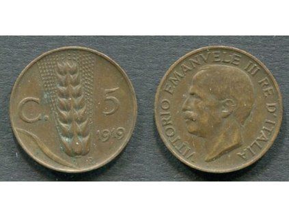 ITÁLIE. 5 centesimi 1919.