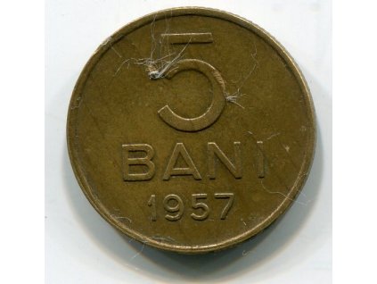 RUMUNSKO. 5 bani 1957.
