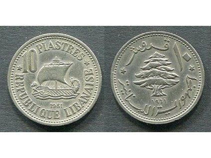 LIBANON. 10 piastres 1961. KM-24