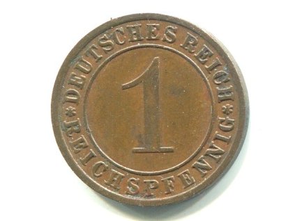 NĚMECKO. 1 Reichspfennig 1931/E.