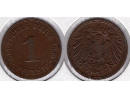 NĚMECKO. 1 Pfennig 1899/A.