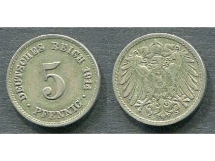 NĚMECKO. 5 Pfennig 1912/J.