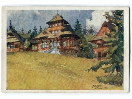 VORLOVÁ-VLČKOVÁ, Z.: Turistické útulny "Pohorské jednoty Radhošť" na Pustevních. 1923.