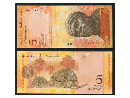 VENEZUELA. 5 bolivares 2008. Serie J.