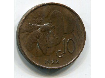 ITÁLIE. 10 centesimi 1922.