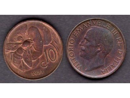 ITÁLIE. 10 centesimi 1921/R.